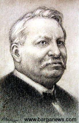 pencil drawing of Pascoli by Augusto Maiani.