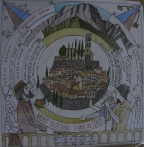 Uno dei pannelli in corso di realizzazione dello Scottish Diaspora Tapestry