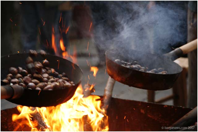 Roast chestnuts in Barga Vecchia