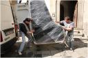 {barganews} Moving a Steinway piano into Barga Vecchia