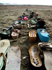 shoes found on the beach at Livorno