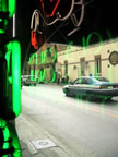 police car passing the trattoria