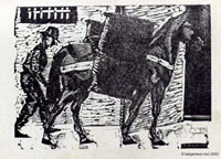 mule laden with charcoal