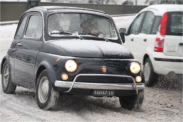 Snow finally falls on Barga