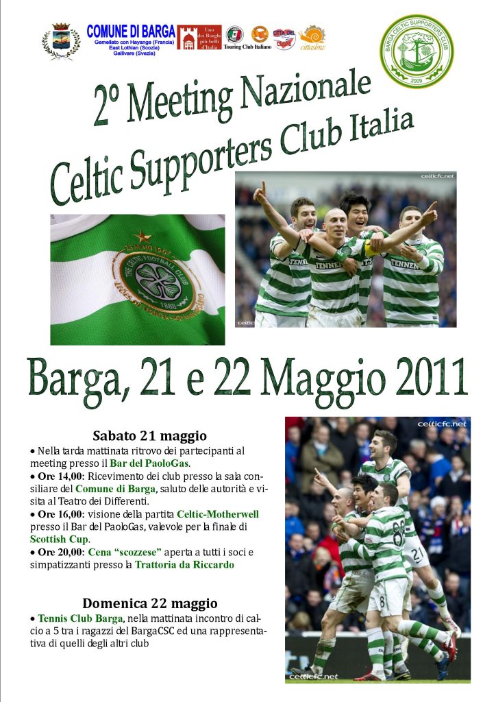 Sabato e domenica il Meeting nazionale dei Celtic Supporter Club