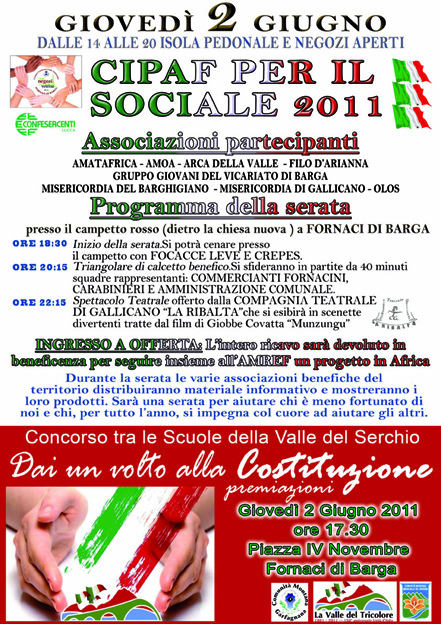 2 Giugno a Fornaci, ecco il programma
