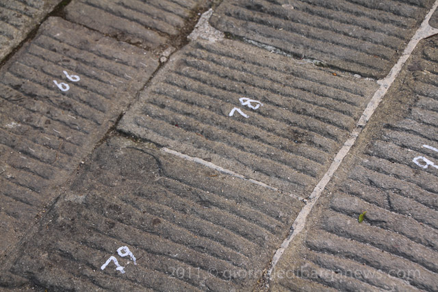 Stones numbered in Piazza Salvo Salvi