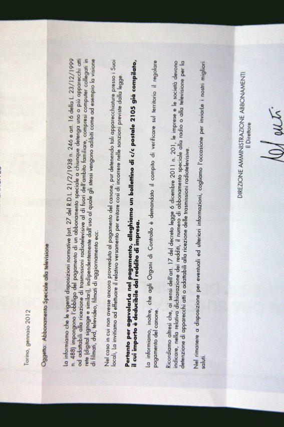 Sorpresina della RAI a imprese e partite IVA. “Hai il PC, allora paga il canone”