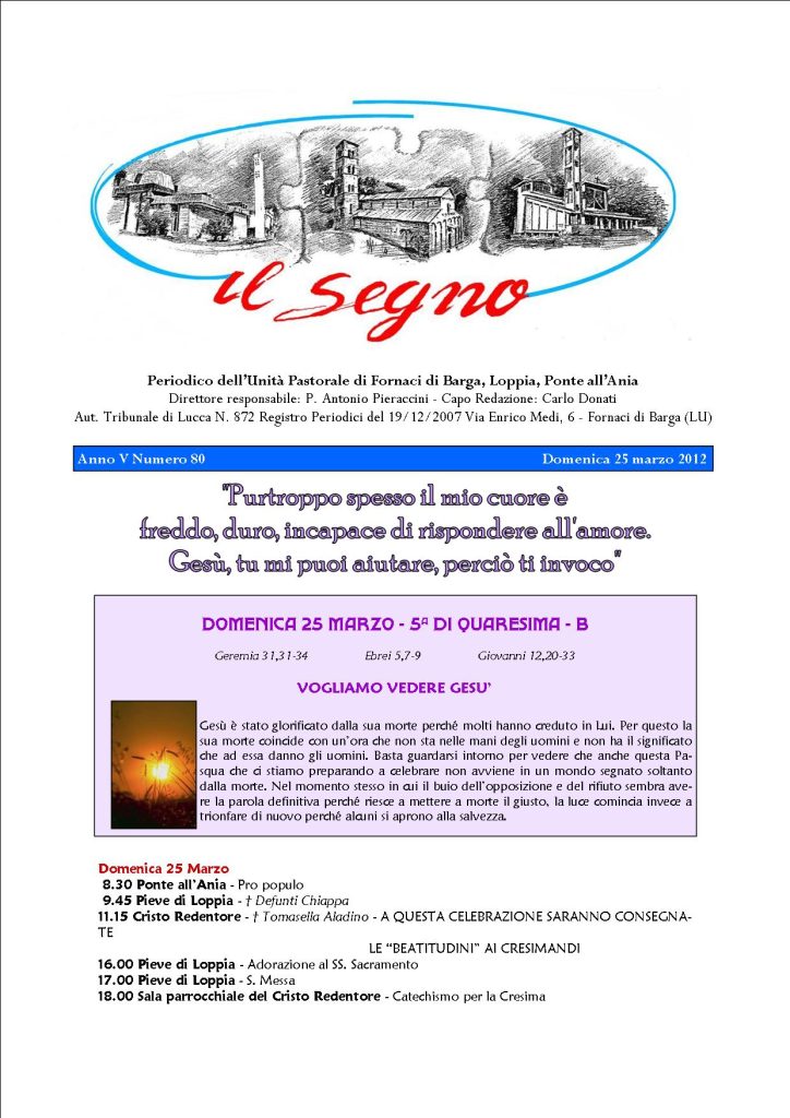 E’ uscito il periodico Il Segno