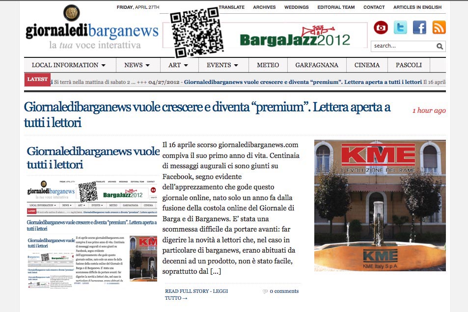 Giornaledibarganews vuole crescere e diventa “premium”. Lettera aperta a tutti i lettori