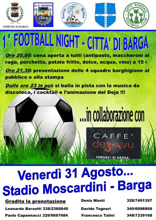 Prima edizione della Football Night – Città di Barga