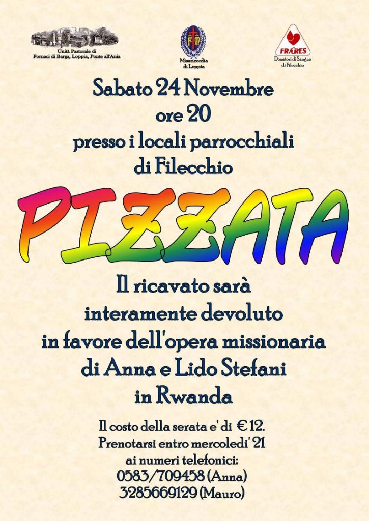 A Filecchio Pizzata pro Rwanda