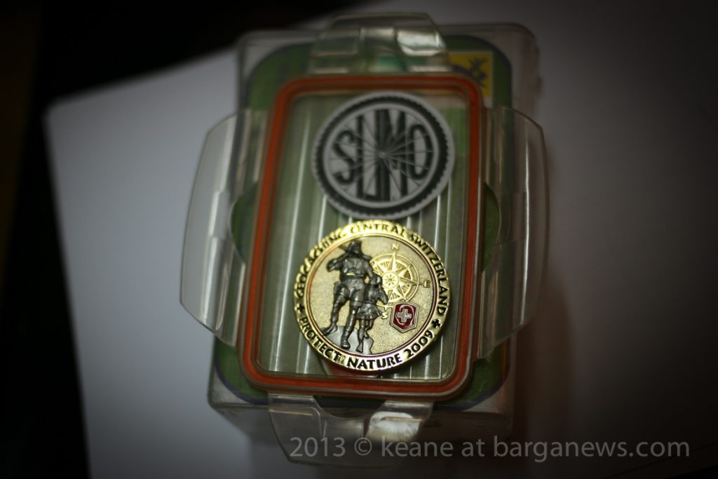 A Geocoin added to the cultural geocache in Barga