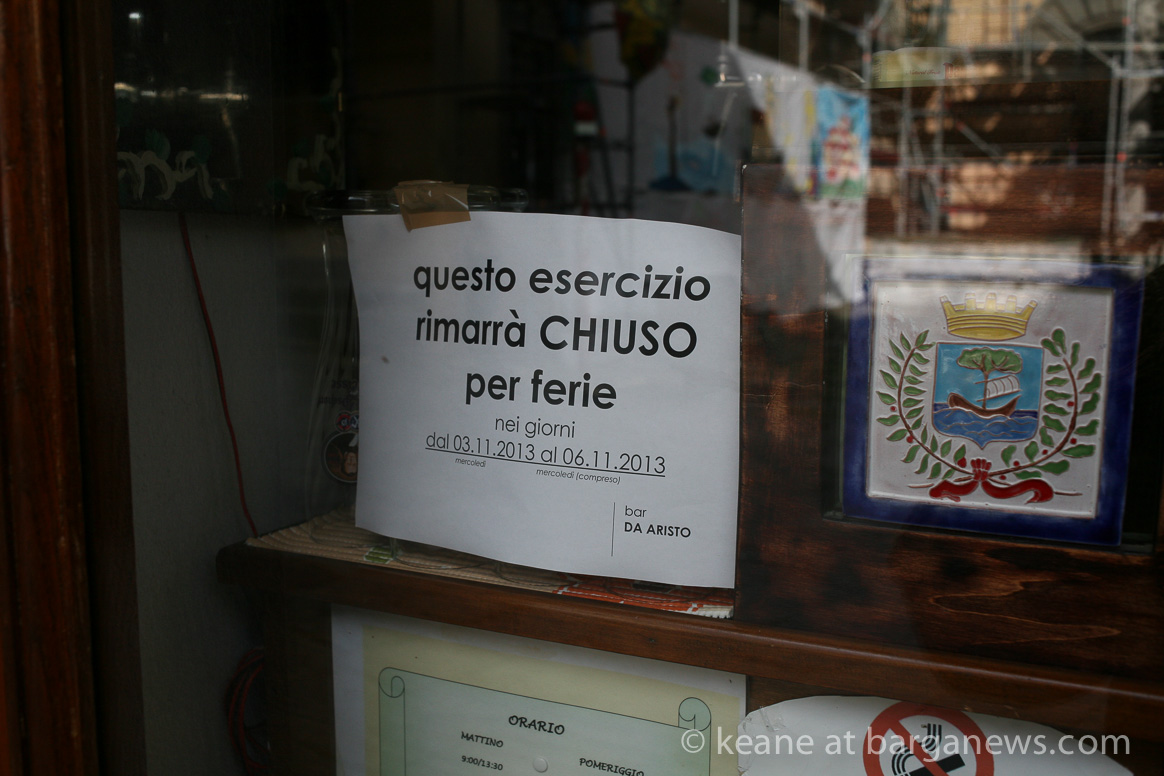 Difficulty in finding a coffee in Barga Vecchia?