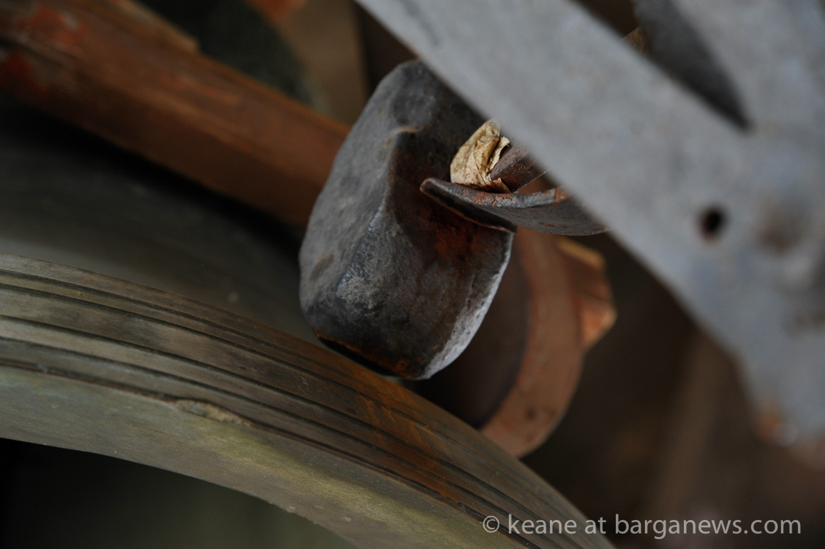 Coloured smoke, bells rung and flag raised