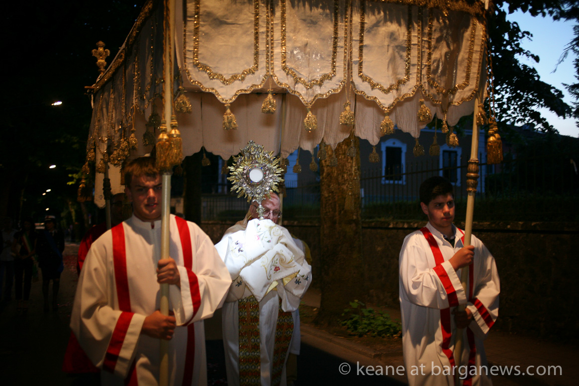 Flowers on the road for Corpus Domini procession