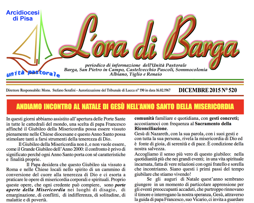 L’ora di Barga  Dicembre 2015 – No.520