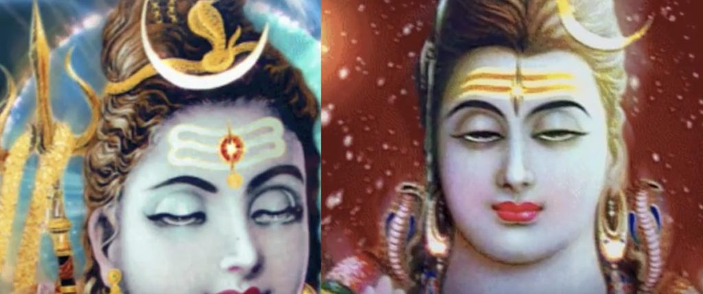 Maha Shivaratri: the crescent moon, tarot, a green leaf and Shiva