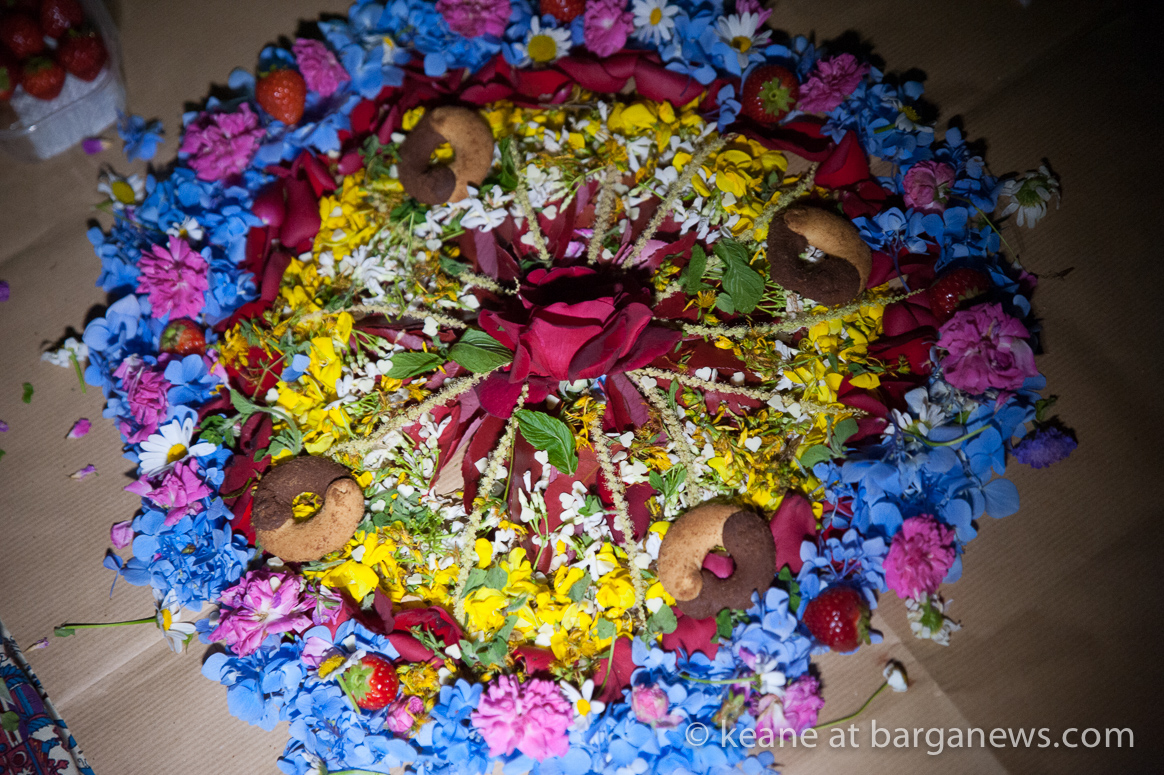 Summer solstice, full moon and flower mandala