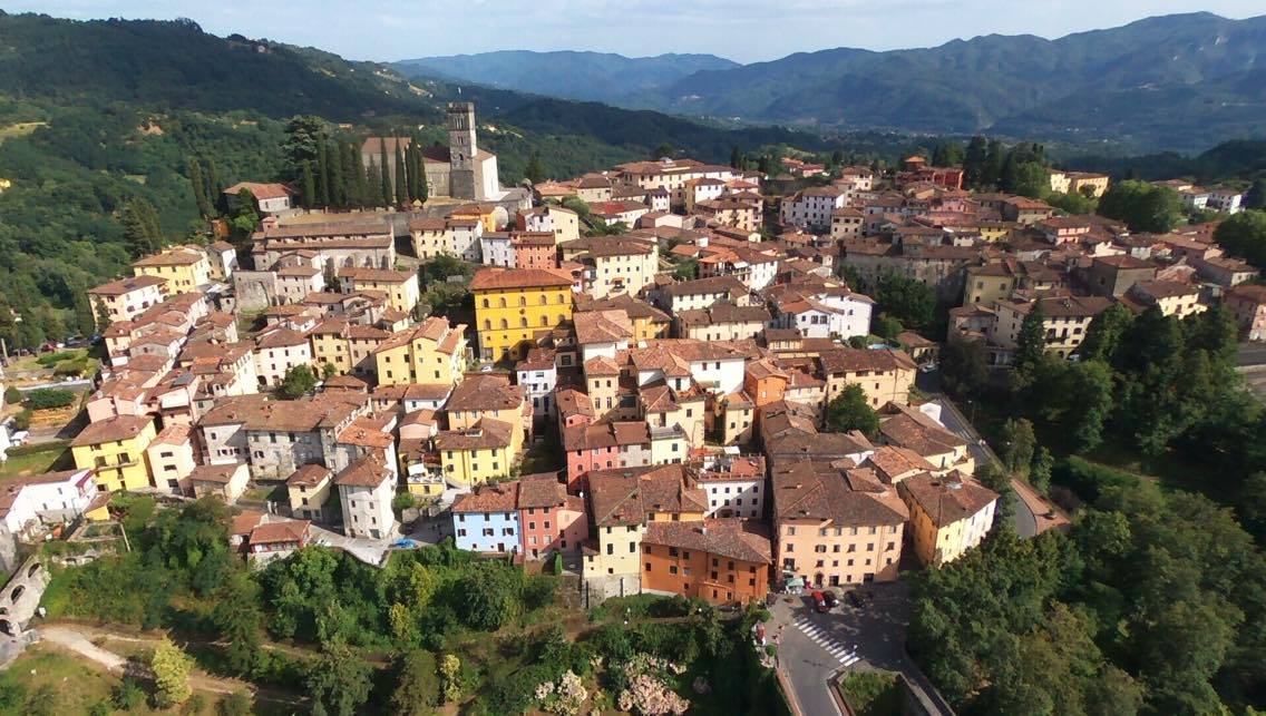 Drone view over Barga