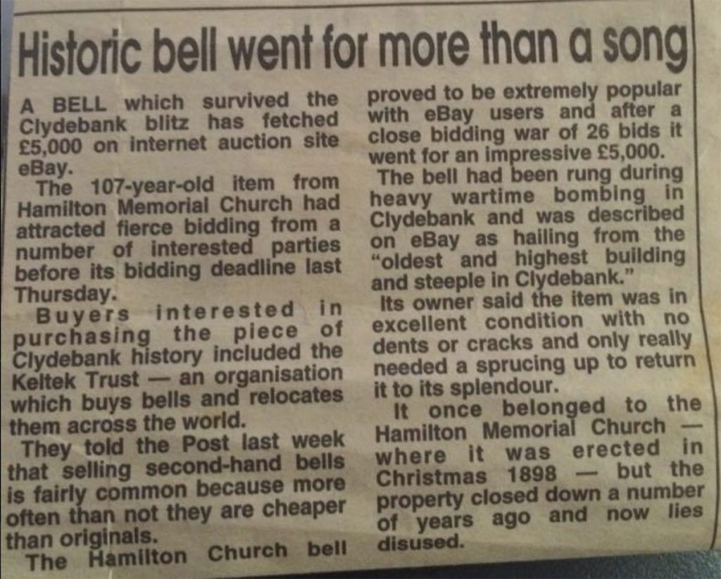 The end of the Scottish bell for Mologno story