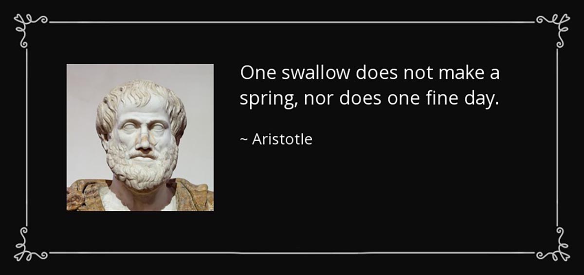One swallow does not make a spring