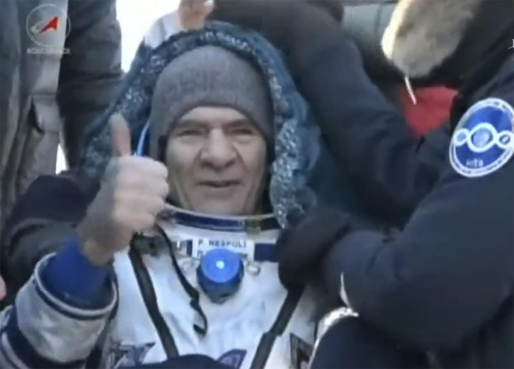 Paolo Nespoli returns back to Earth