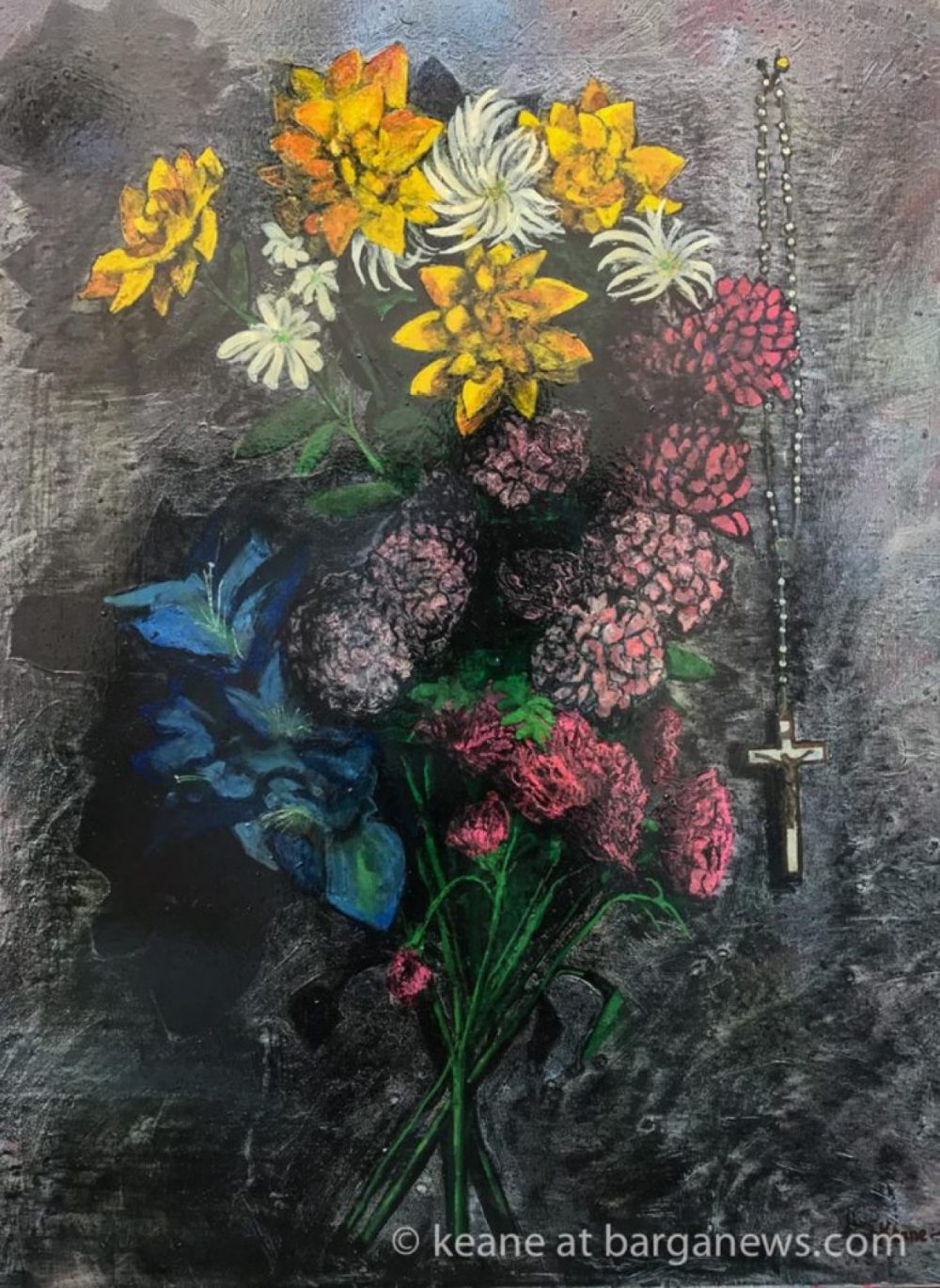 plastic flower paintings keane