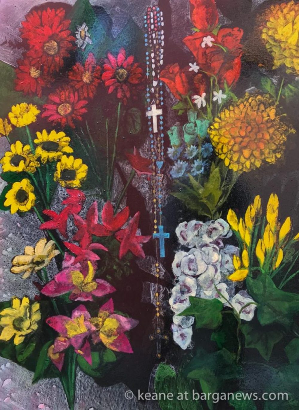 plastic flower paintings keane 7