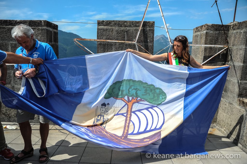 Flag raised over Barga