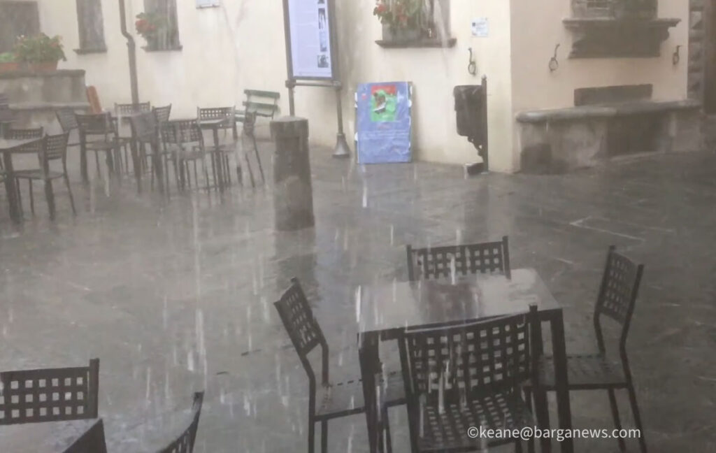Heavy rain in Barga