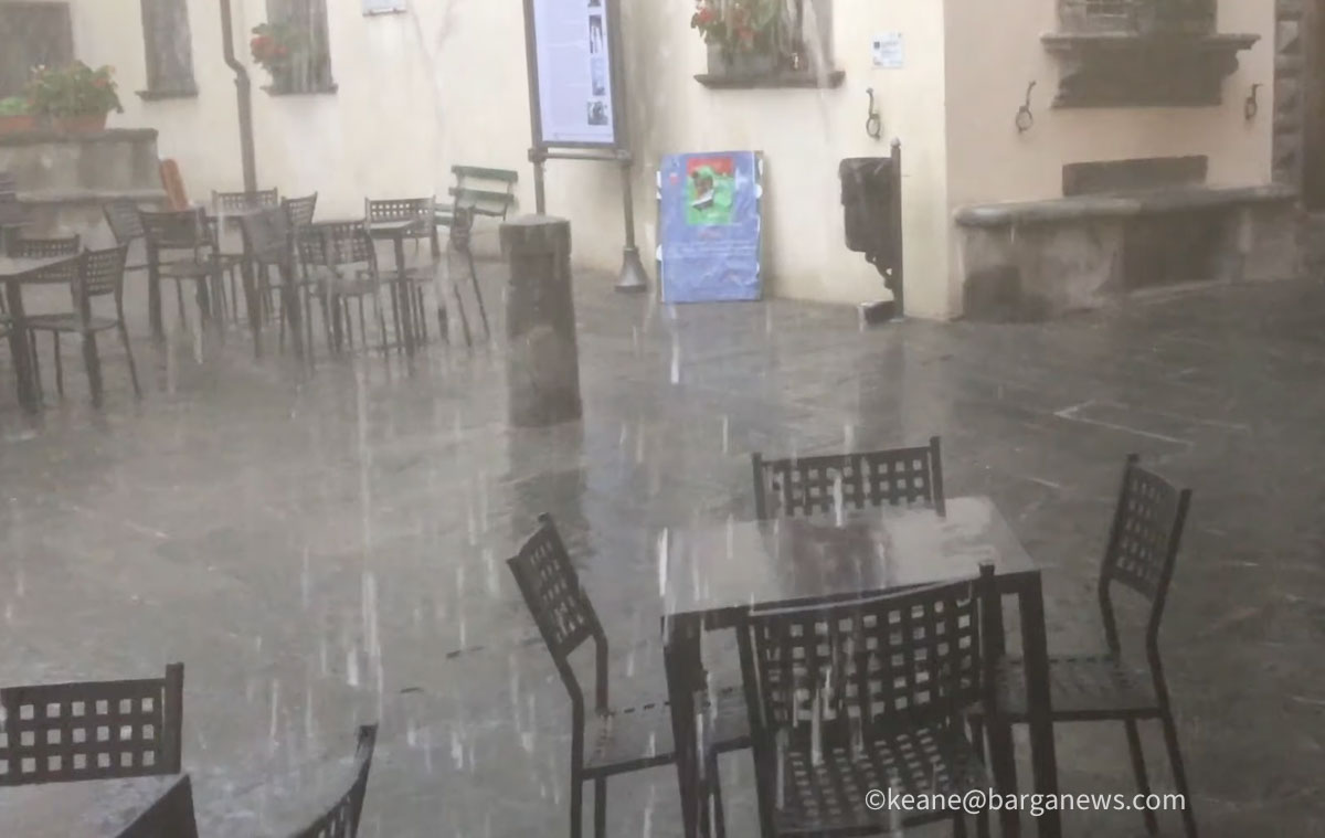 Heavy rain in Barga