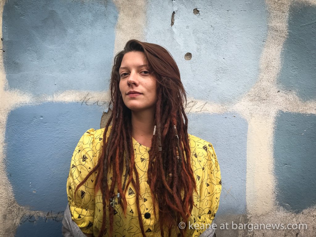 Camilla Blue filming in Barga