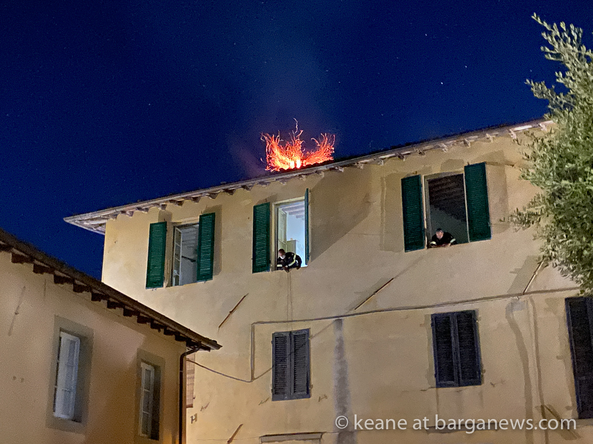 Chimney fire in Barga Vecchia