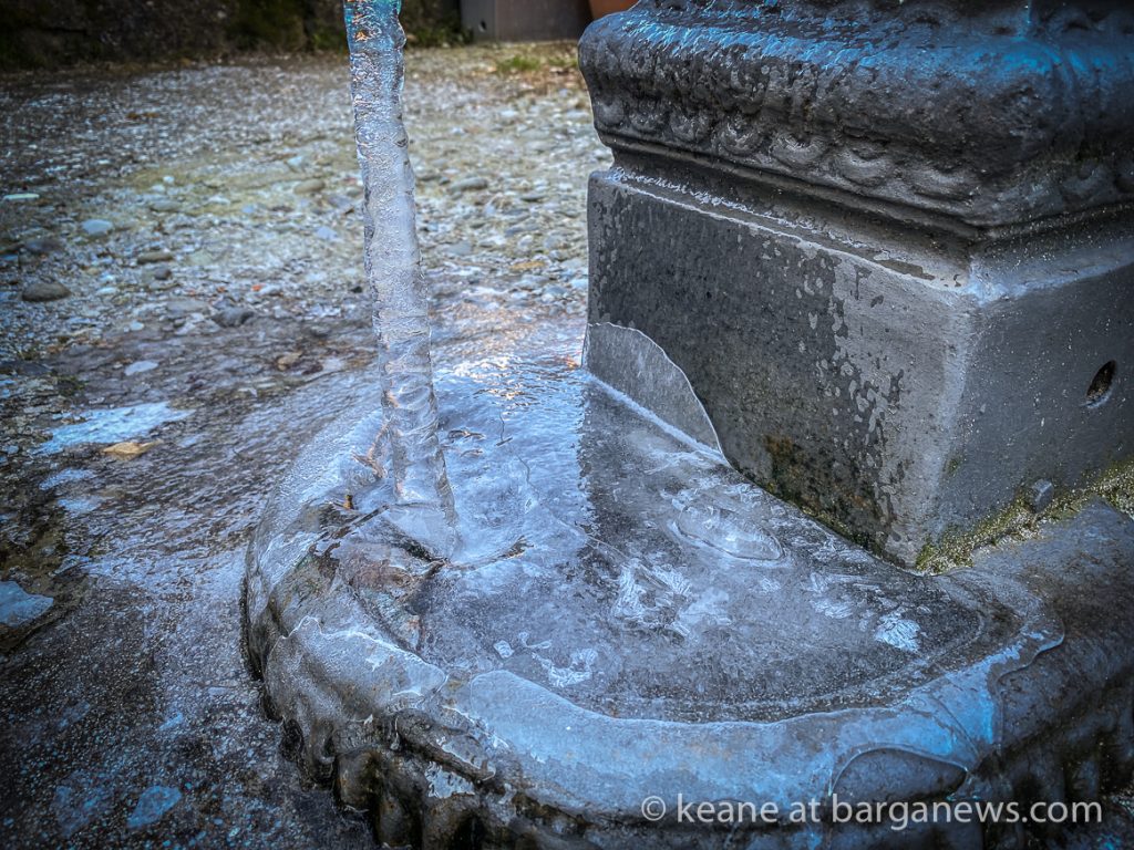 Temperature drops – frozen water