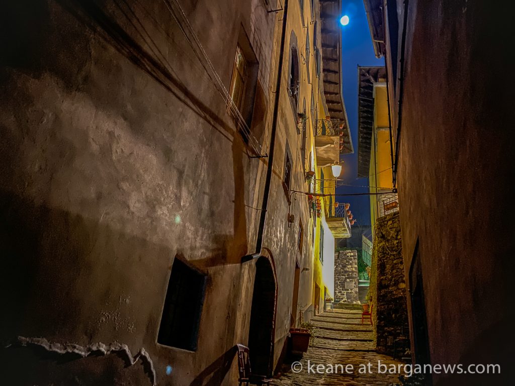 February Snow Moon over Barga lights up the city