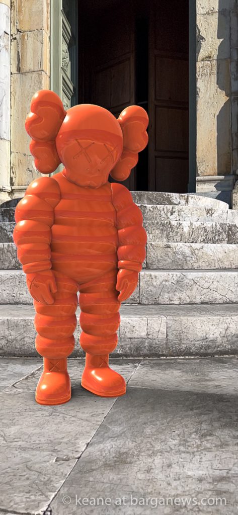 Brooklyn-based artist KAWS in Barga Vecchia