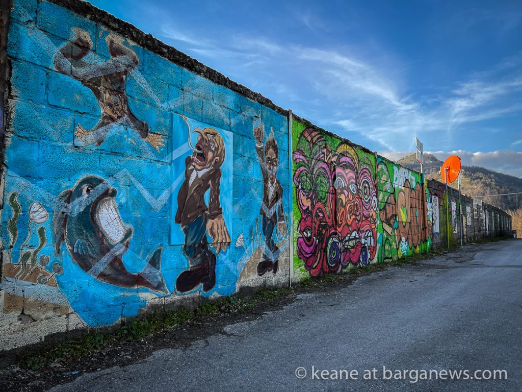 The constantly changing Talking Wall exhibition in Barga