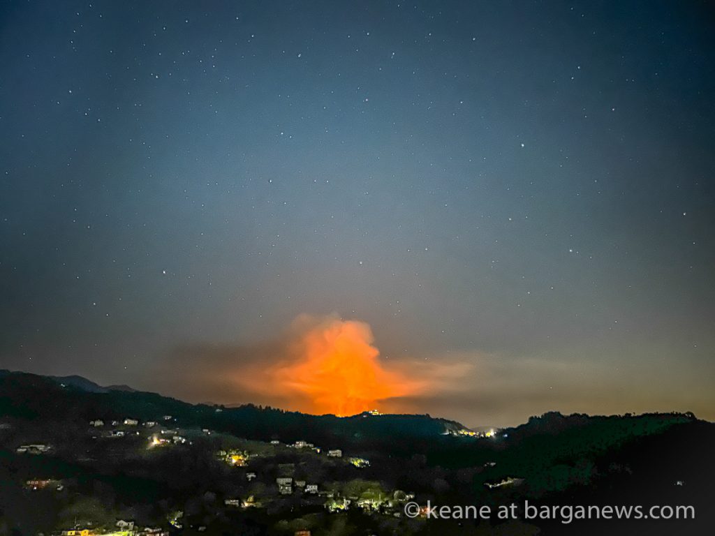 Lightning strike then forest fire