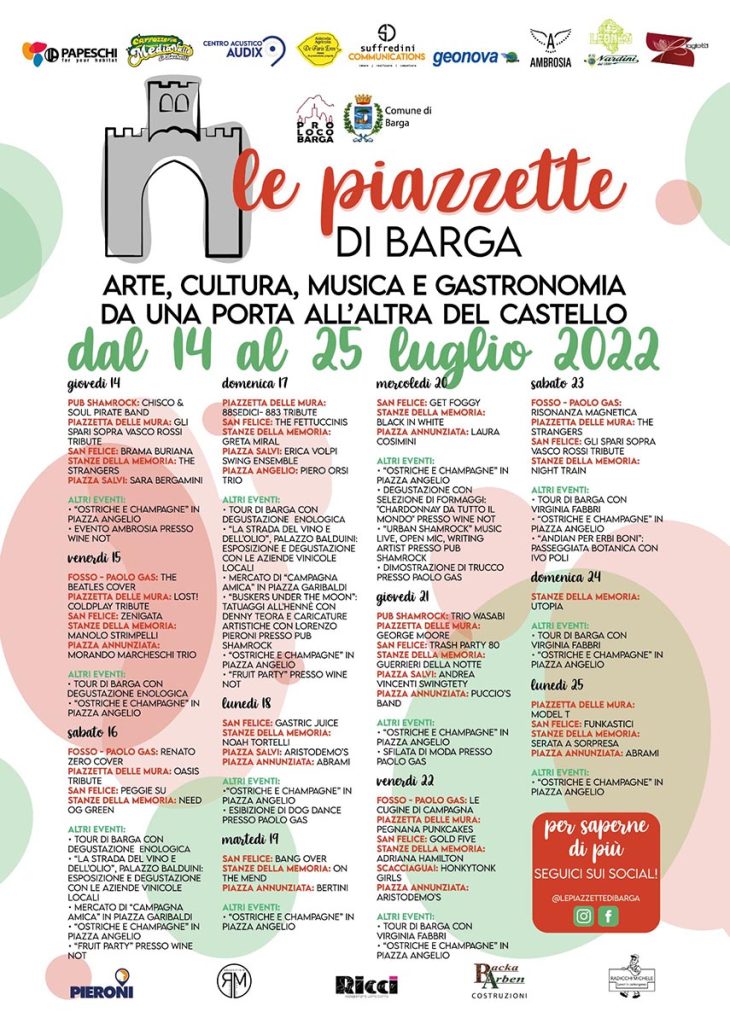 Le Piazzette di Barga 14th – 25th July