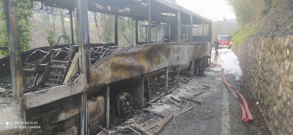 Two school buses destroyed