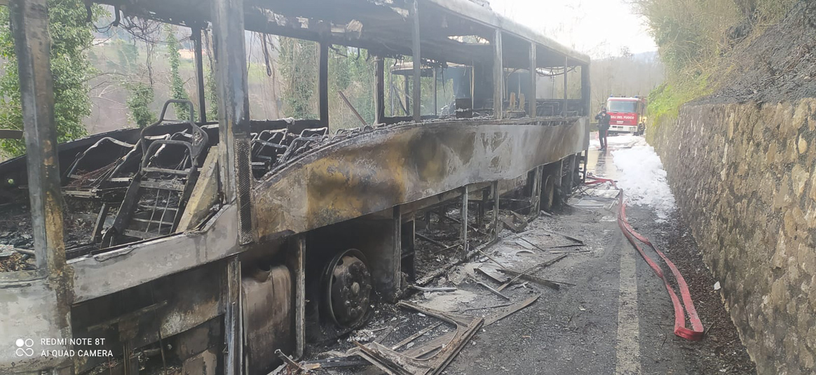 Two school buses destroyed