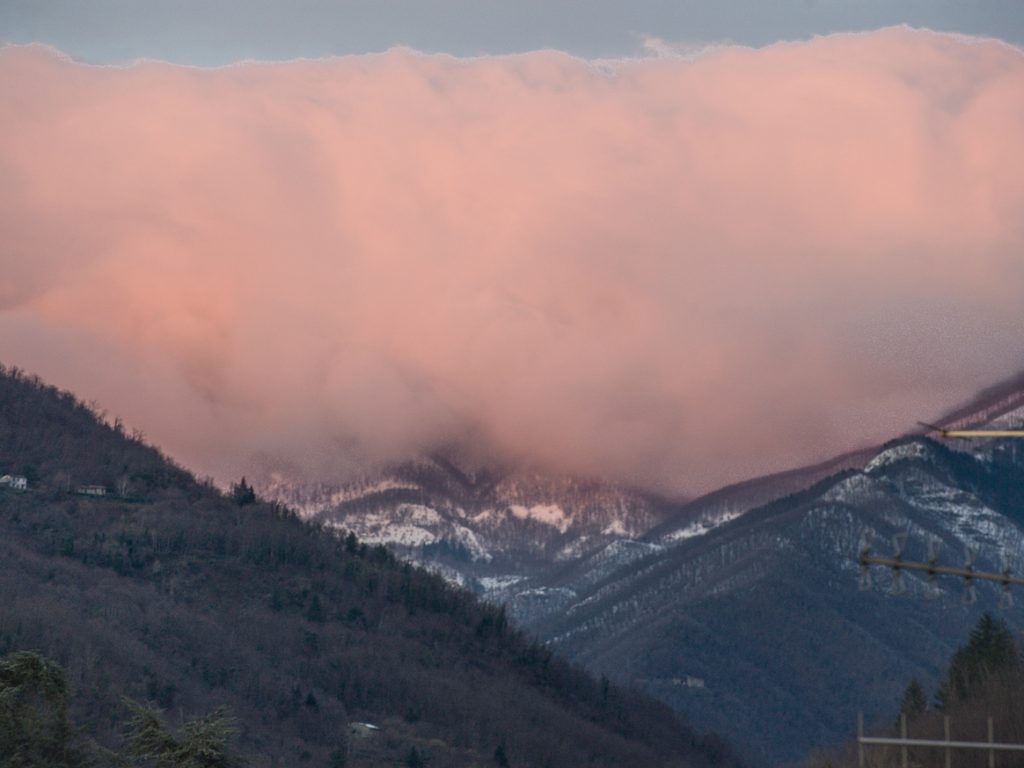 The Cavallone on the mountains behind Barga