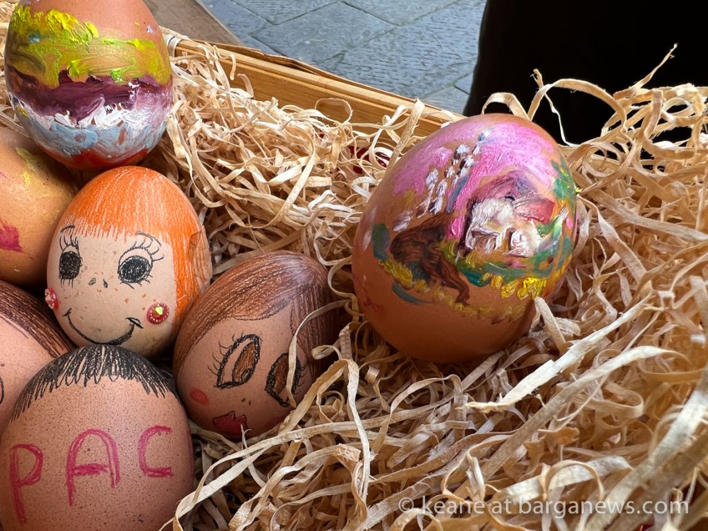 Traditional egg rolling in Barga Vecchia