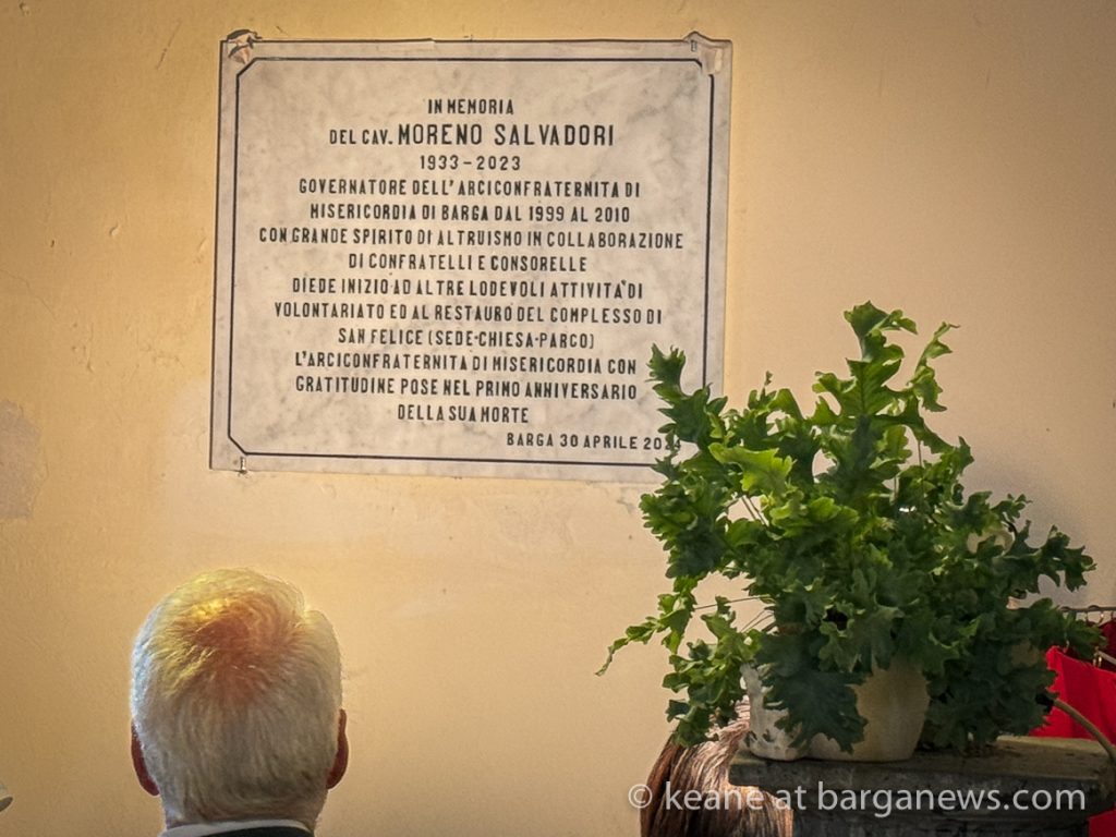 A plaque in the memory of Moreno Salvadori