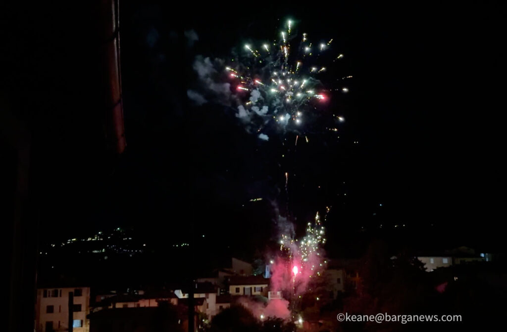 Firework display over Barga
