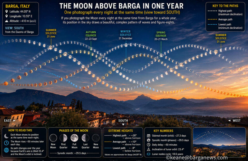 The Moon Above Barga — A Year Written Across the Sky