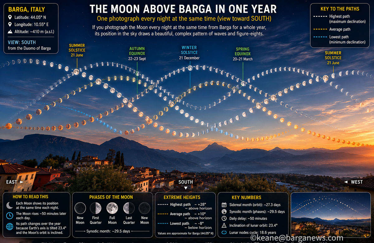 The Moon Above Barga — A Year Written Across the Sky