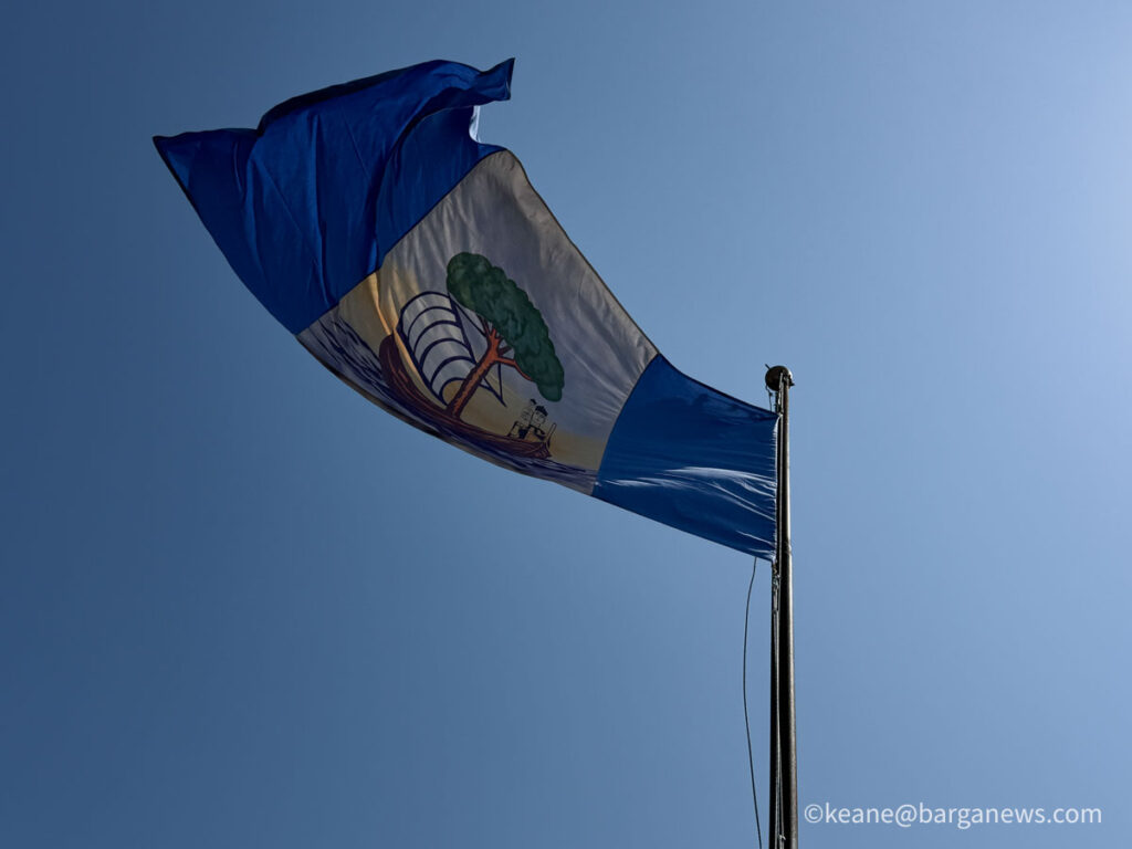The Flag is flown for the patron of Barga, San Cristoforo