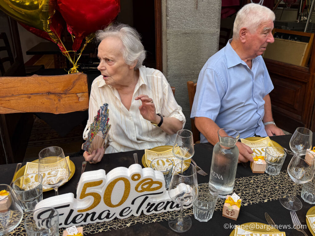 Elena and Trento celebrate 50 years of marriage at Da Aristo